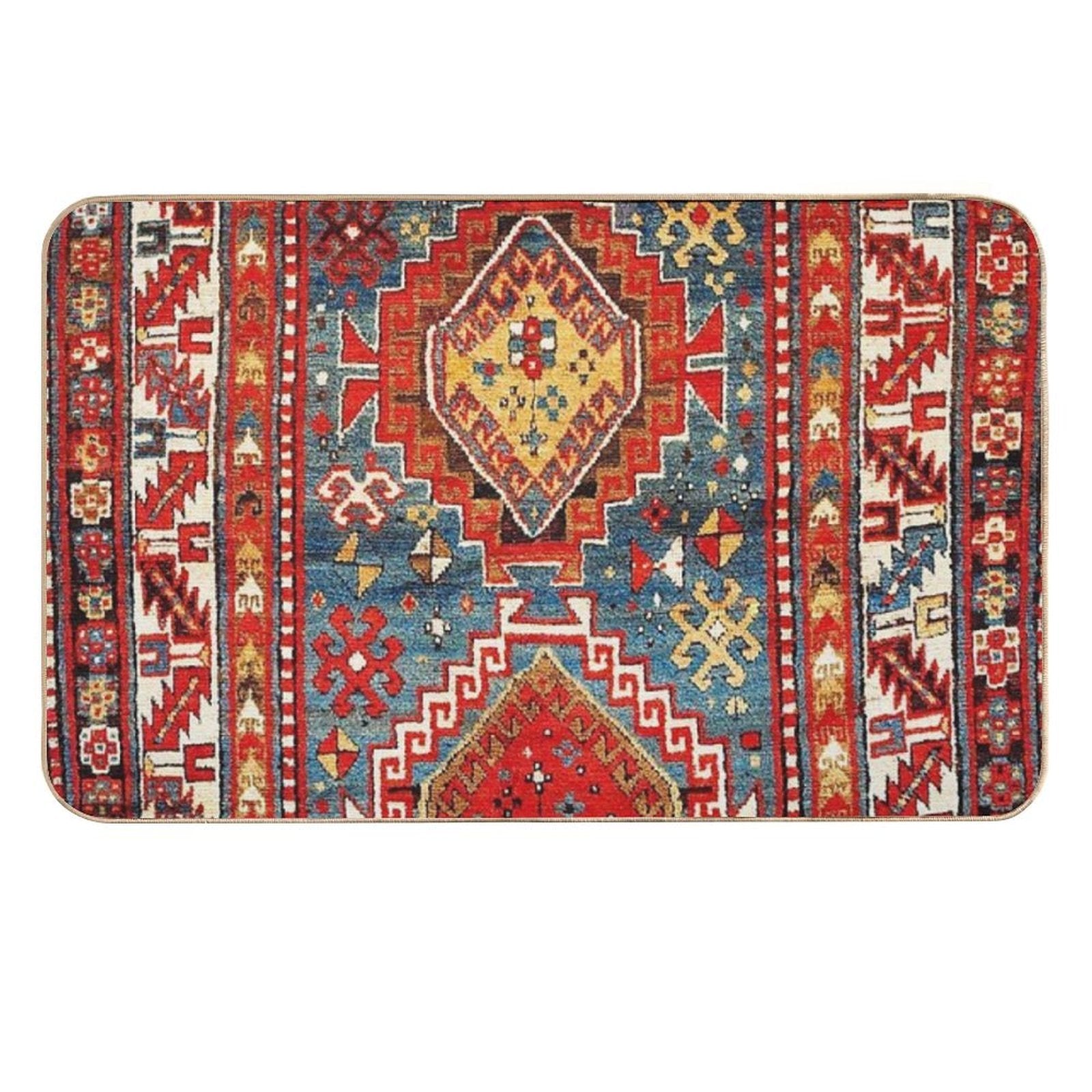 Kazak Southwest Caucasus Rug Print  Anti-Trip Bath Mat