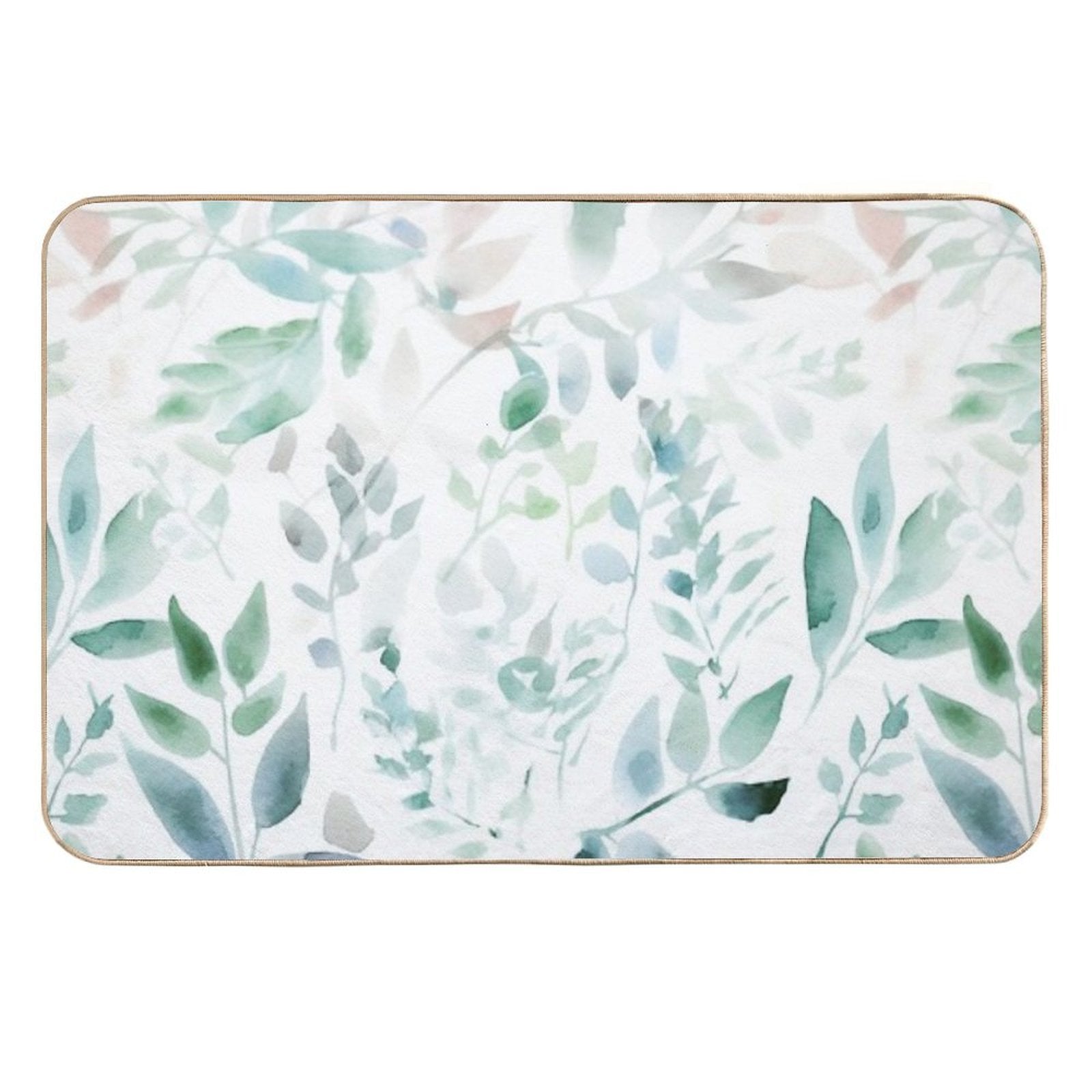 Watercolour Leaves 02 Durable Bath Mat