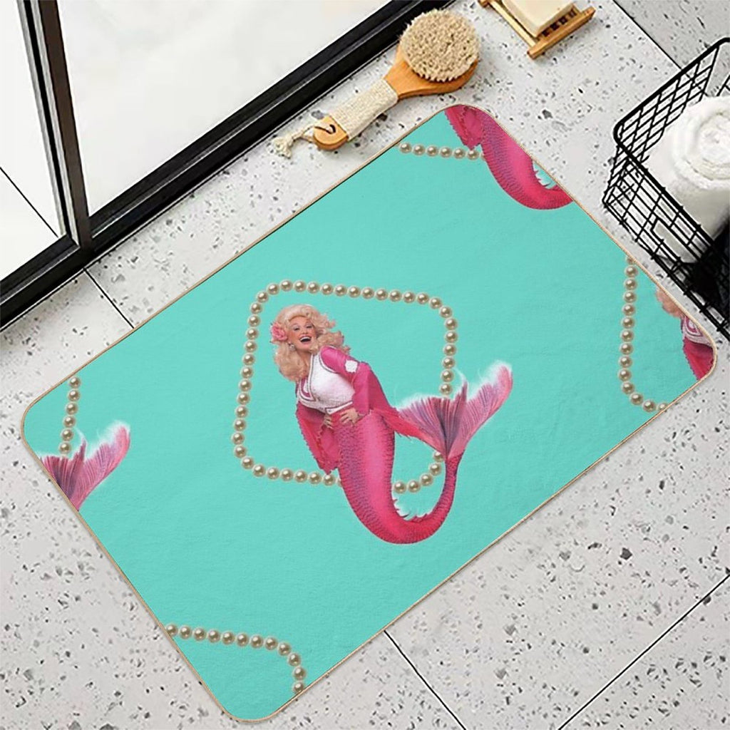 Love Is Like A Mermaid  Fade-Resistant Bath Mat