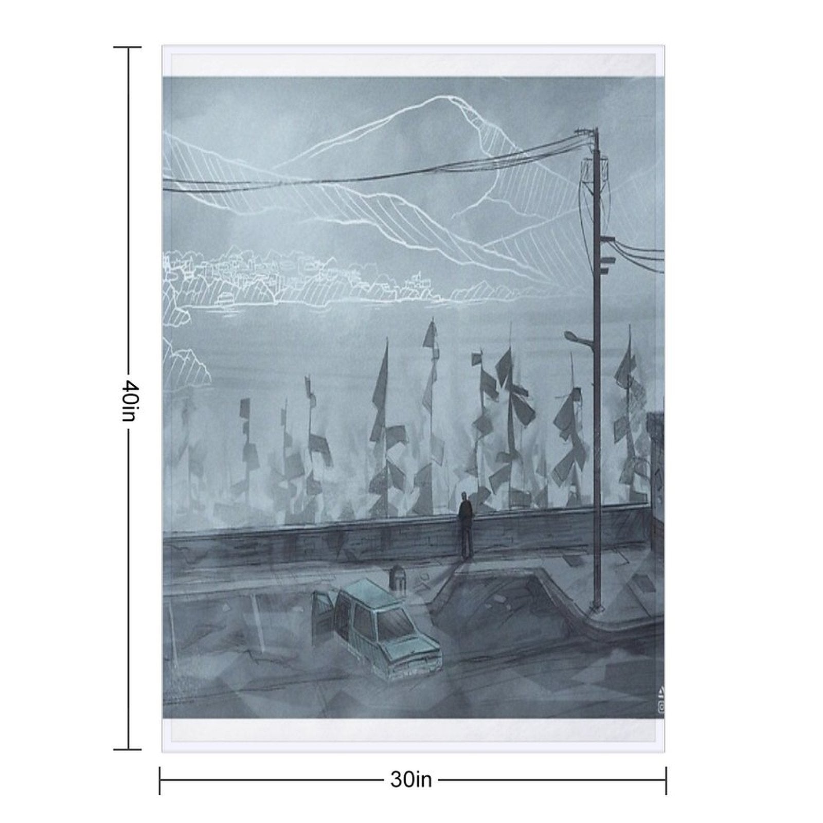 Toluca Lake - Silent Hill Fanart - Art by Eliott Sontot Eco-conscious Throw Blanket