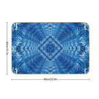 Velvet Splash Bloom Blue Ocean Waves Pattern 1  Dirt-Trapping Bath Mat