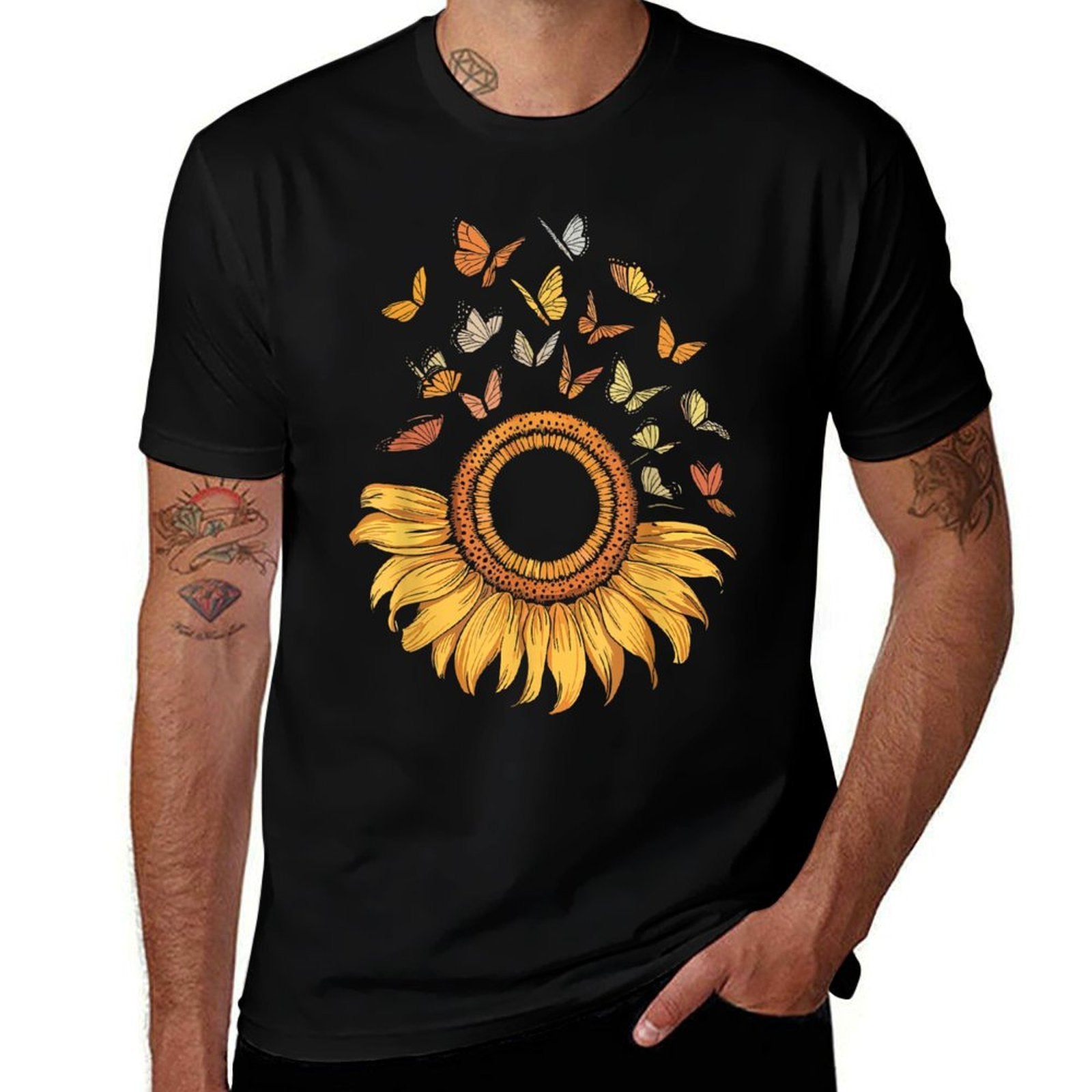 Sunflower Butterfly  Graphic-printed T-Shirt