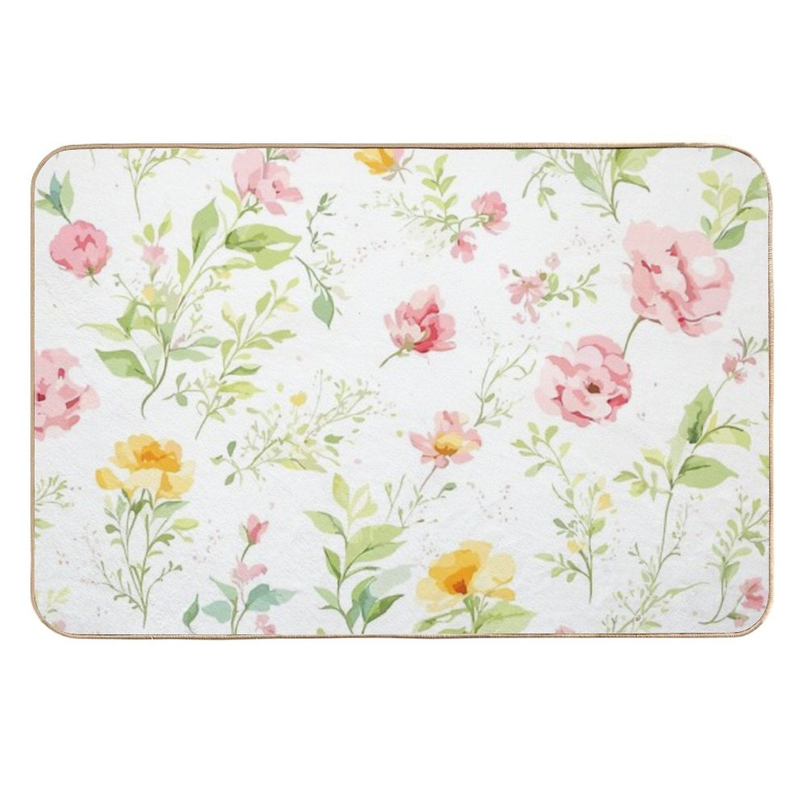 Summer Florals  Easy To Clean Bath Mat