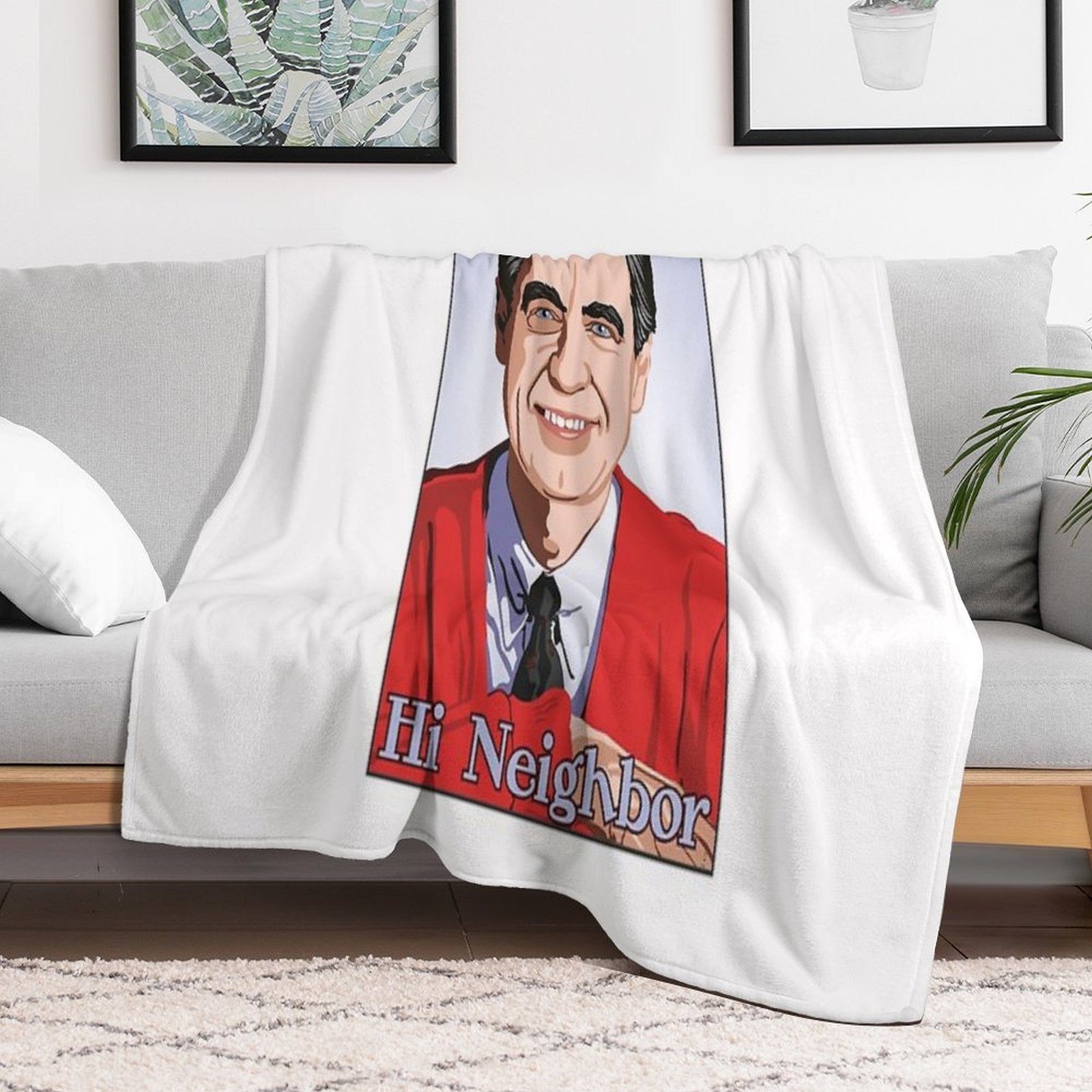 Hello Neighbor (Full Color) Sustainable Throw Blanket