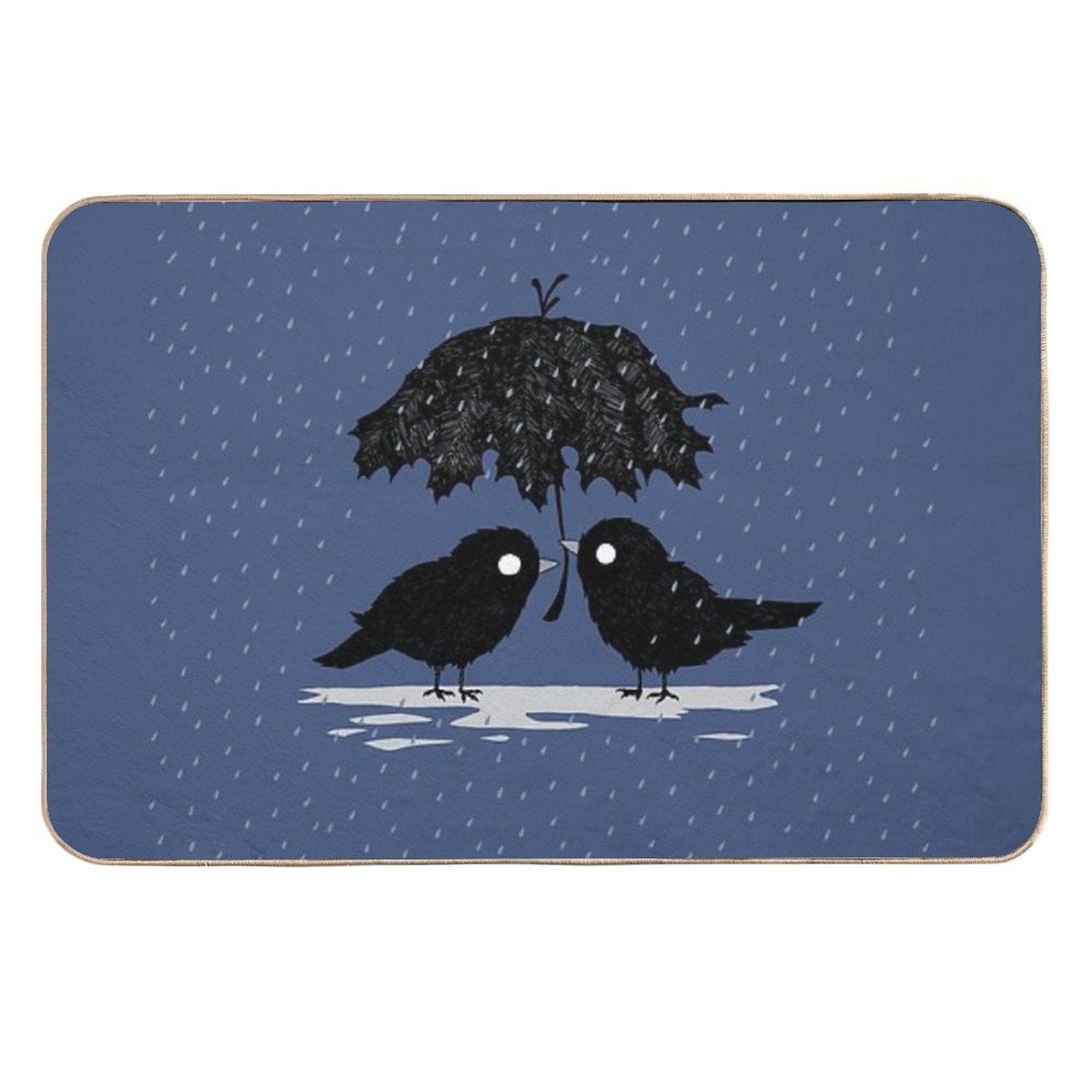 Birds in The Rain  Dirt-Trapping Bath Mat