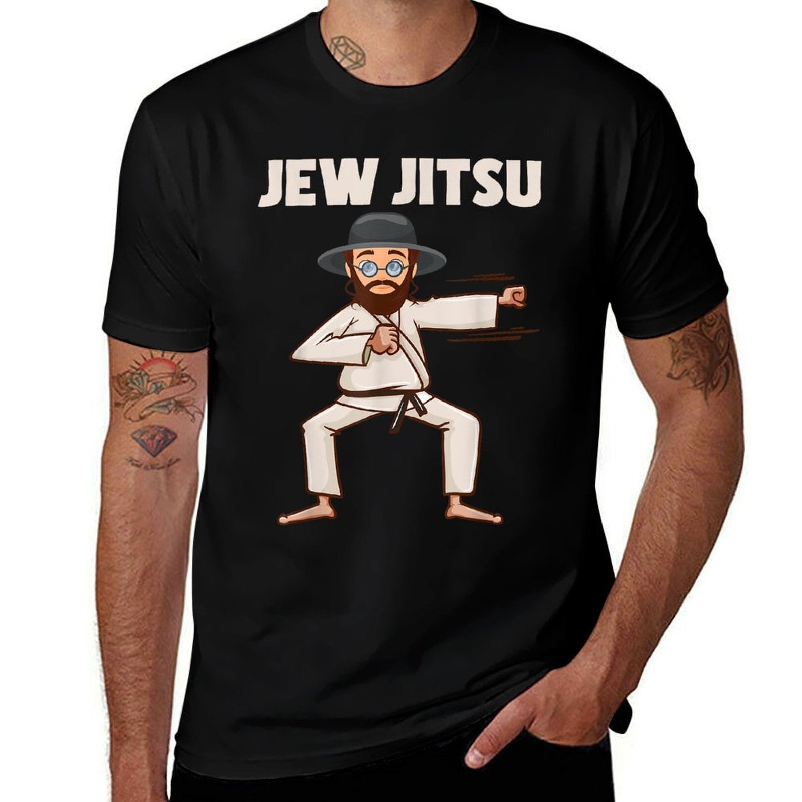 Jew Jitsu Jiu Jitsu Jewish Rabin Jew  Lightweight T-Shirt