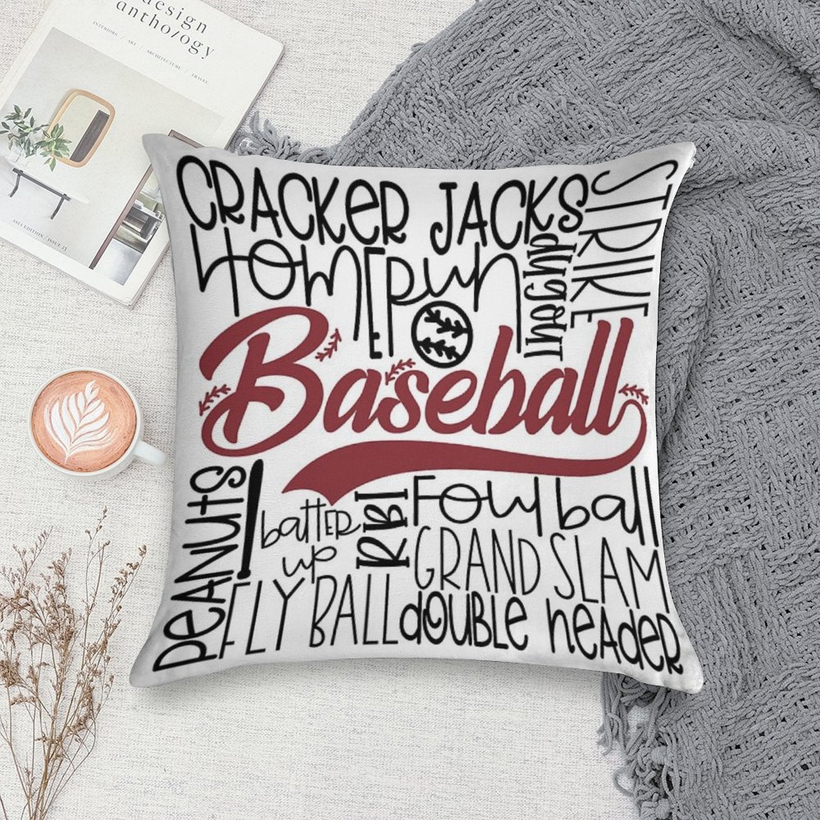 Baseball Soft Durable Construction Throw Pillow