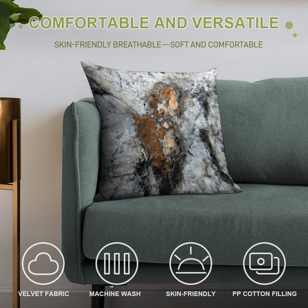 Copper Mica Soft Hidden Zipper Throw Pillow