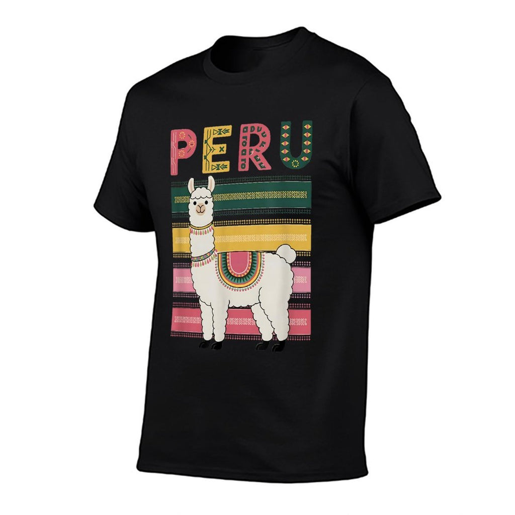 Cute Peruvian Llama from Peru - Fun Peru Design  Oversized Silhouette T-Shirt