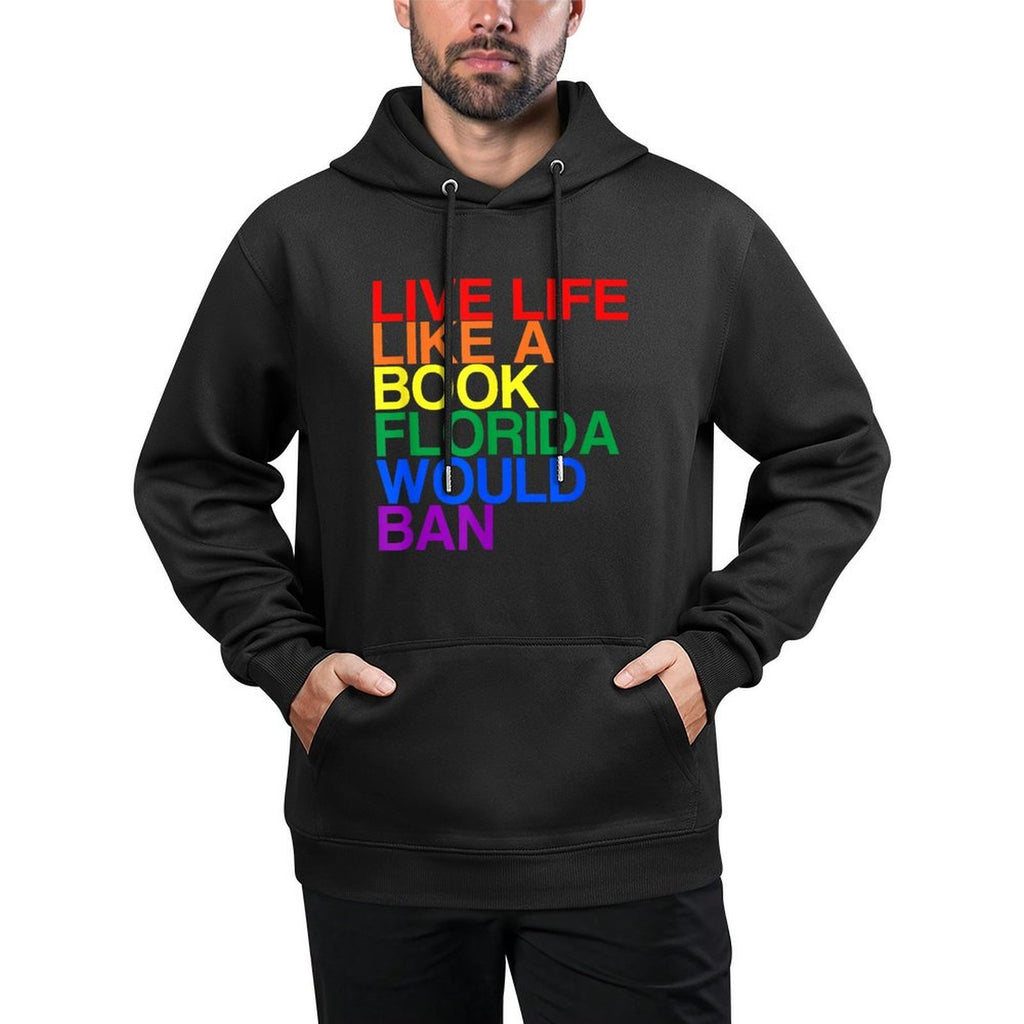 Live Like Book In Florida. LGBTQ Rainbow Gift, LGBTQIA Pride Shape Retention Hoodie