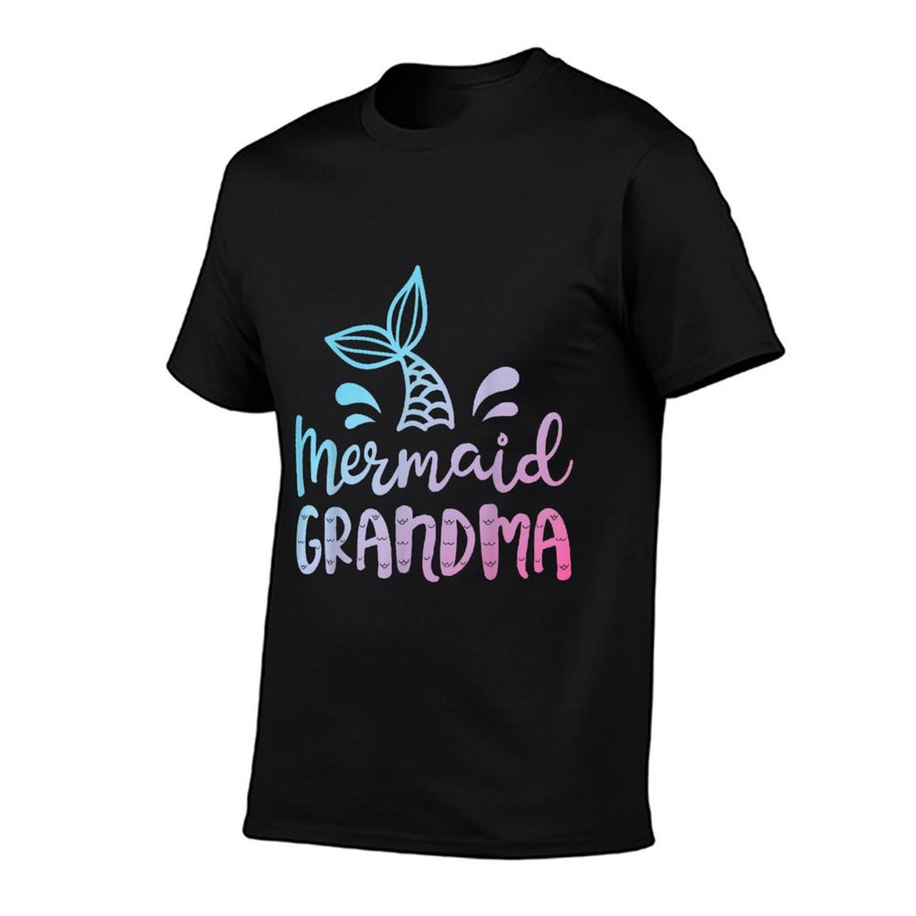 Mermaid Grandma Funny Grandmother Family Matching Birthday  Wrinkle-resistant T-Shirt