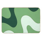 Verdant Echoes Organic Green Flow Abstract  Repositionable Bath Mat