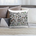 Cincinnati Ohio Map Soft Skin-Friendly Throw Pillow