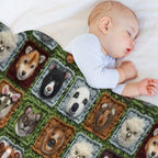 Wildlife Parade Colorful Animal Crochet Seamless Pattern Gift-ready Throw Blanket