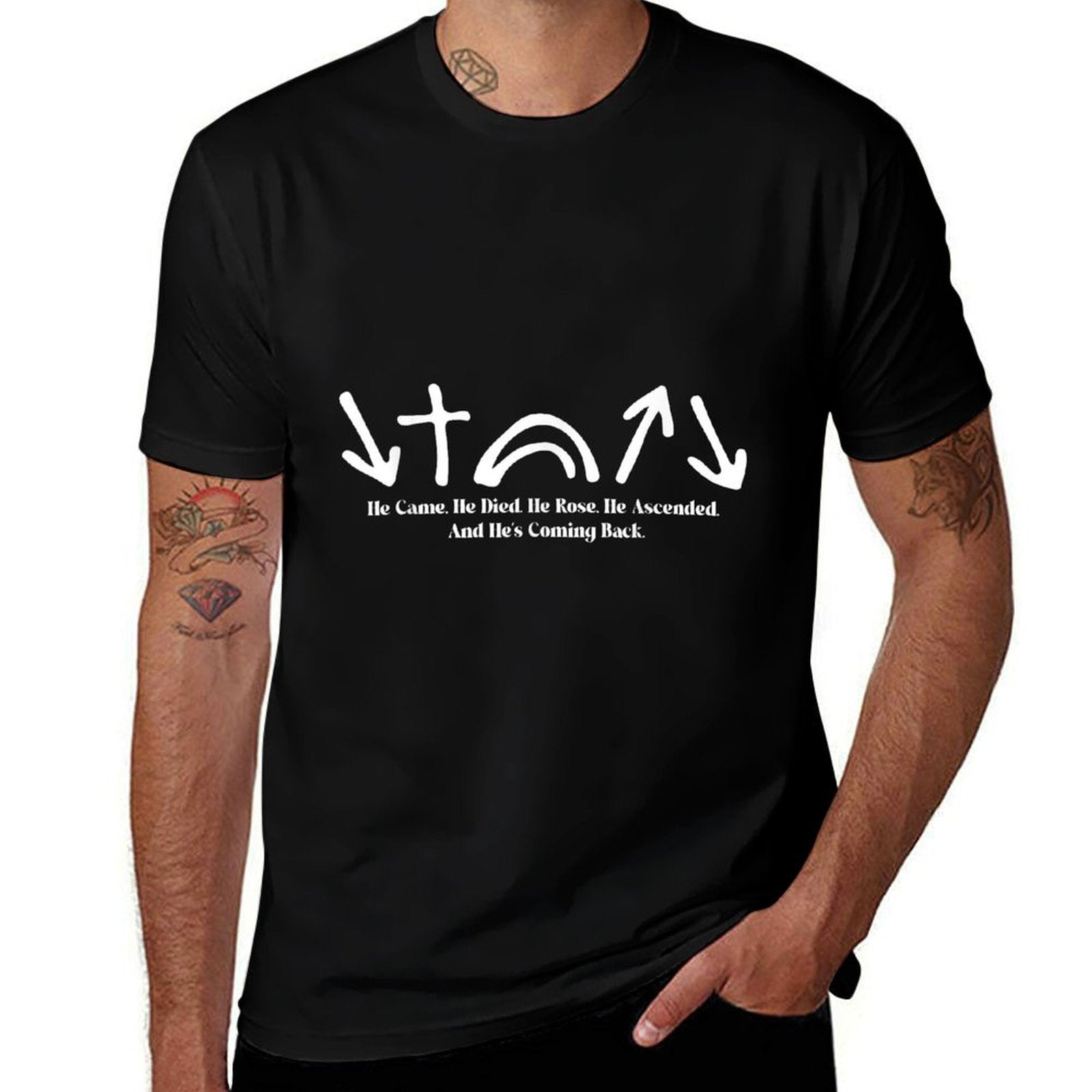 5 Gospel Symbols - Jesus Is King - Jesus Will Come Again  Heathered Texture T-Shirt