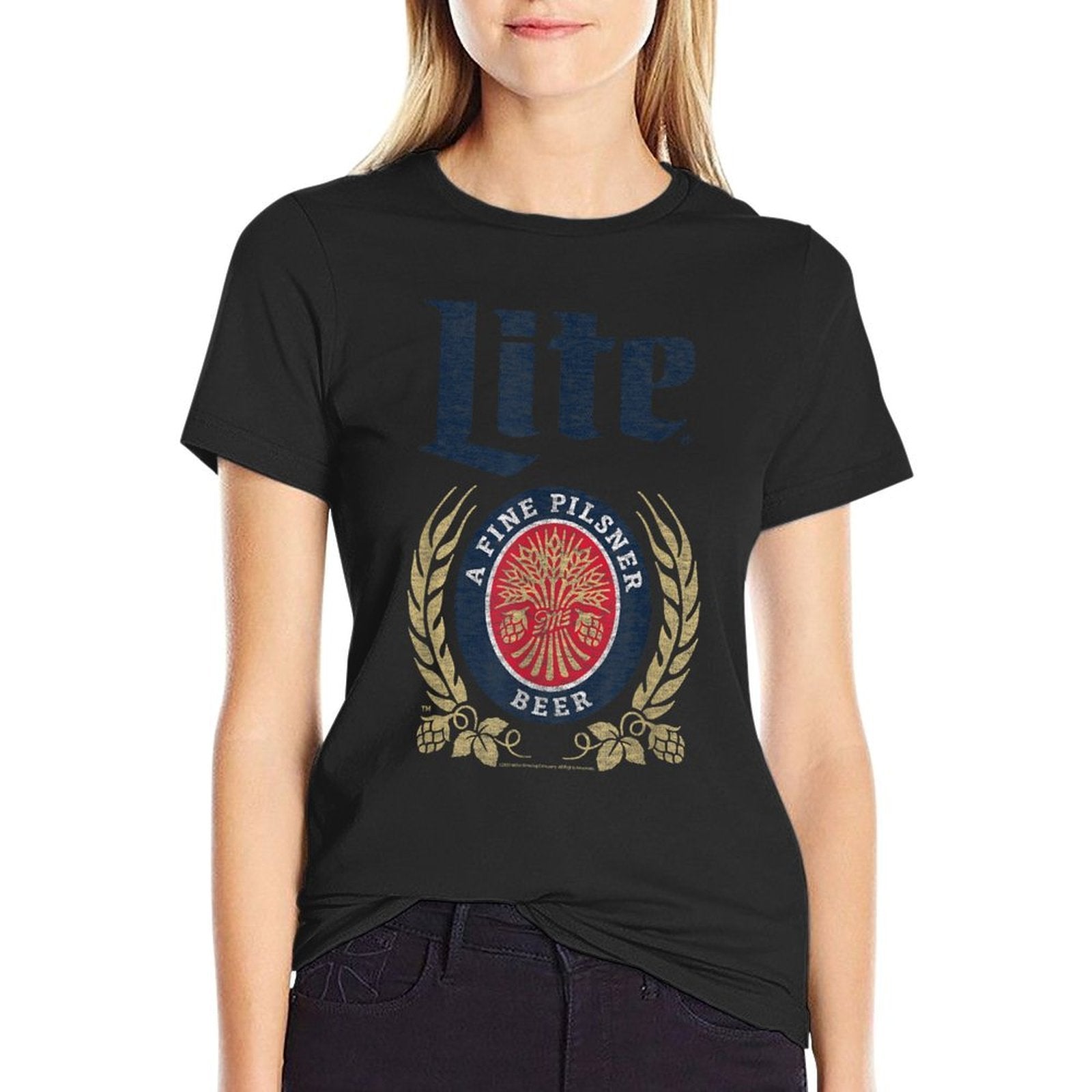 Miller Lite - Crest Logo  Heathered Texture T-Shirt
