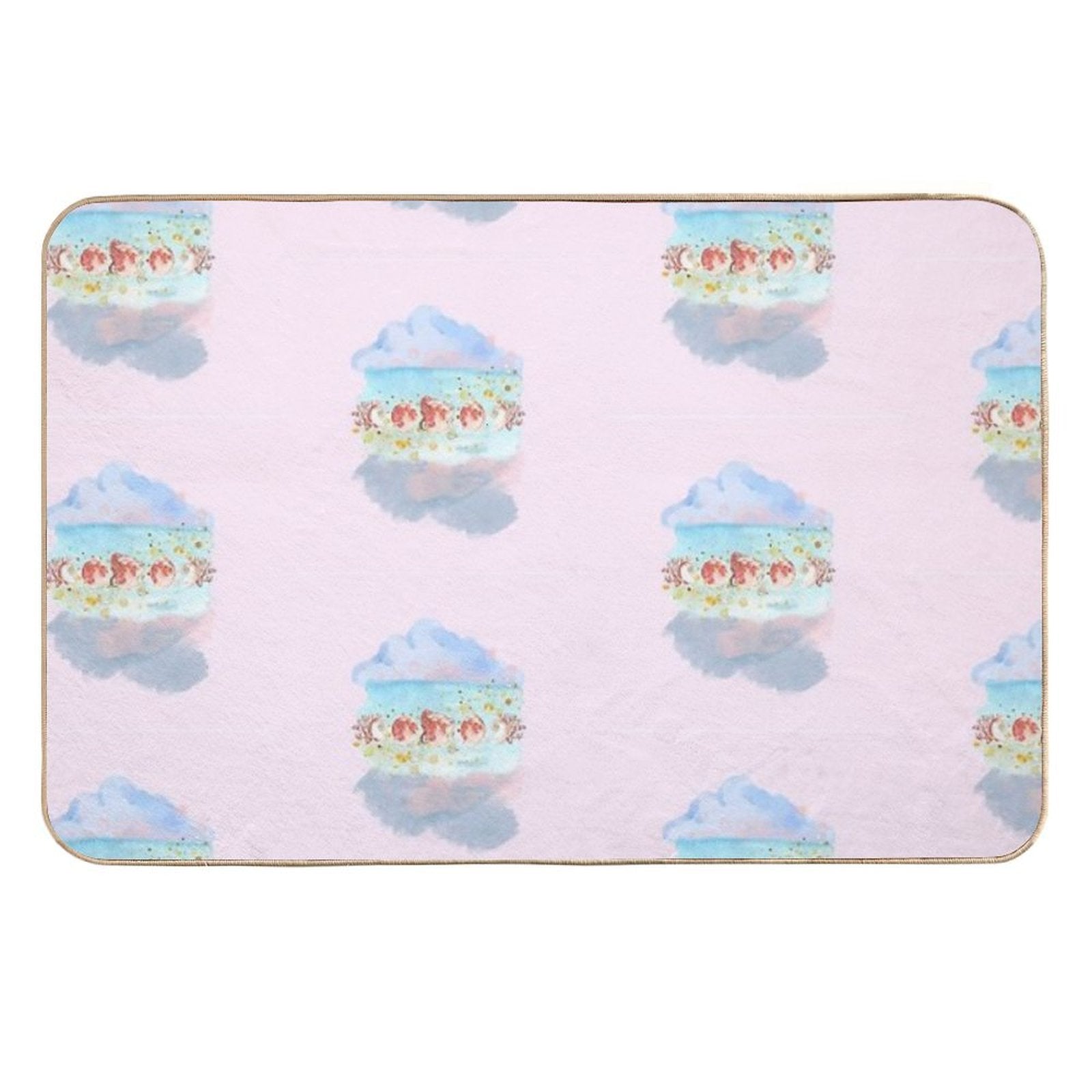 Ocean Sea Pink Full Moon Phase Water Witch  Odorless Bath Mat