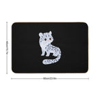 Snow Leopard Cute Kawaii Cartoon Illustration For Kids  Pet-Safe Bath Mat