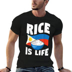 Rice Is Life Philippine Rice Lover  Oversized Silhouette T-Shirt