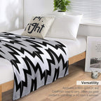 Abstract Geometric Pattern - Gray, Black And White. Eco-conscious Throw Blanket