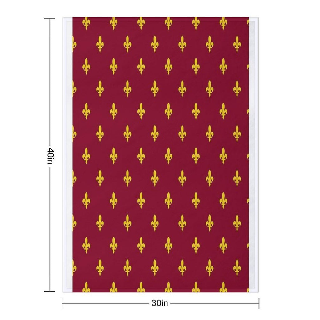 Lilies Pattern Golden And Burgundy Lily Versatility Throw Blanket