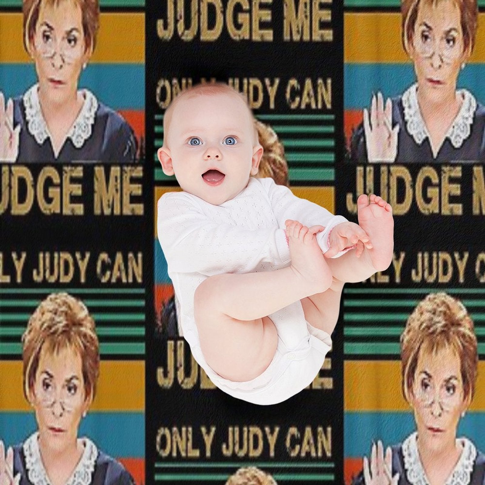 Funny Only Judy Can Judge Me Retro Vintage Sustainable Throw Blanket