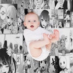 Idol Manga Collage Machine-washable Throw Blanket