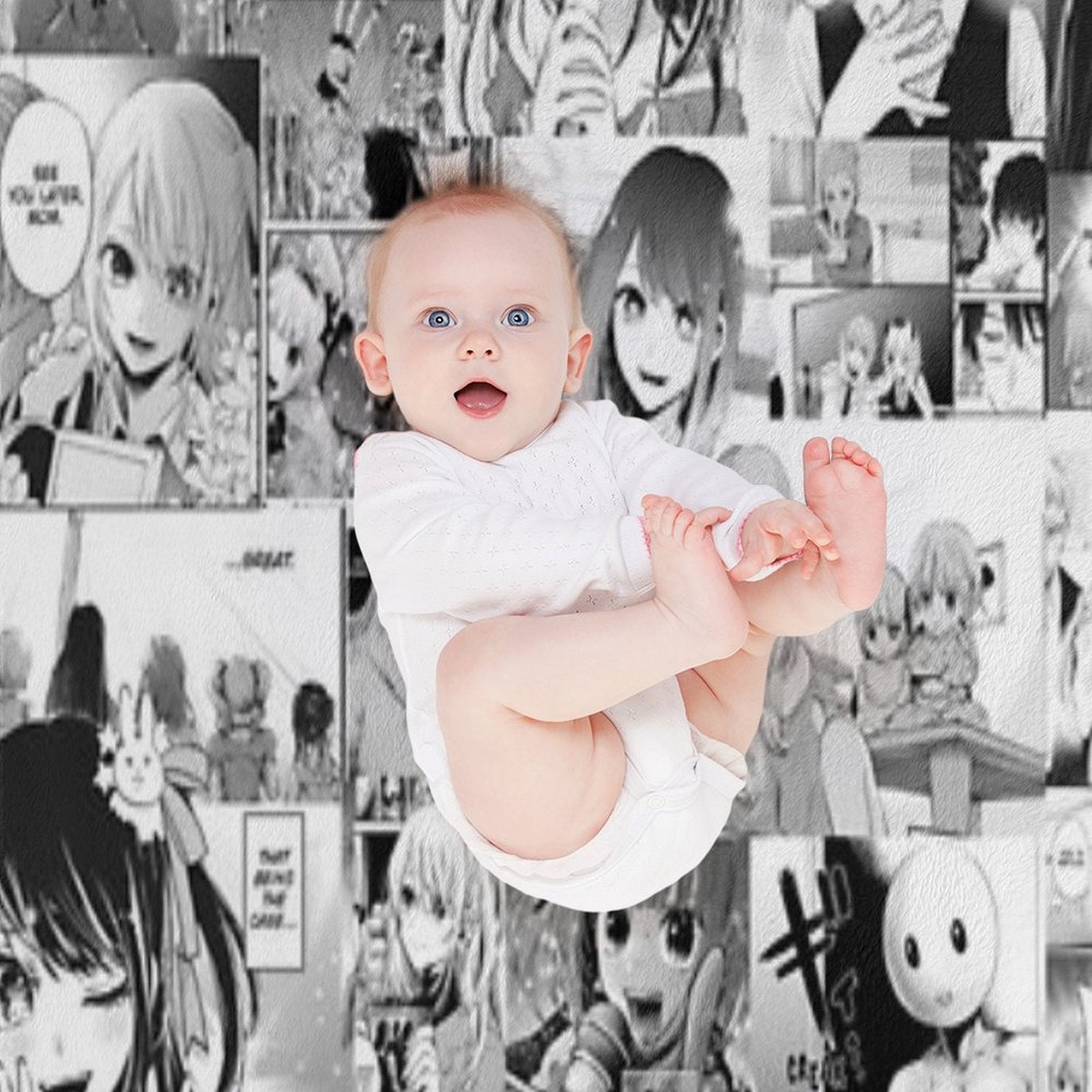 Idol Manga Collage Machine-washable Throw Blanket