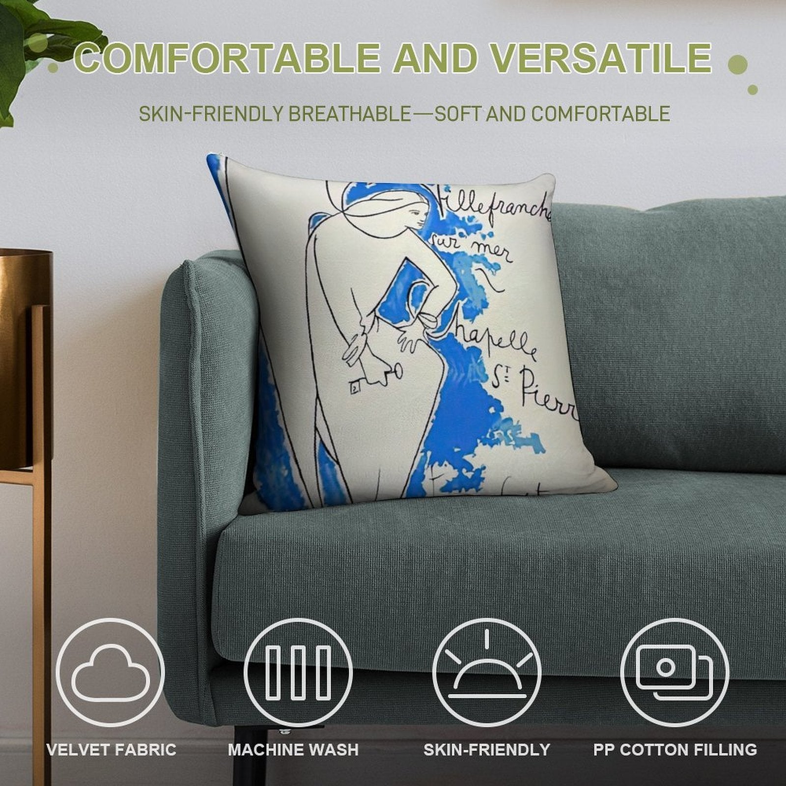 Jean Cocteau Artwork Soft Home Decor Throw Pillow
