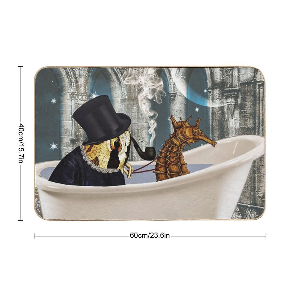 Harnessed for Riding  Repositionable Bath Mat