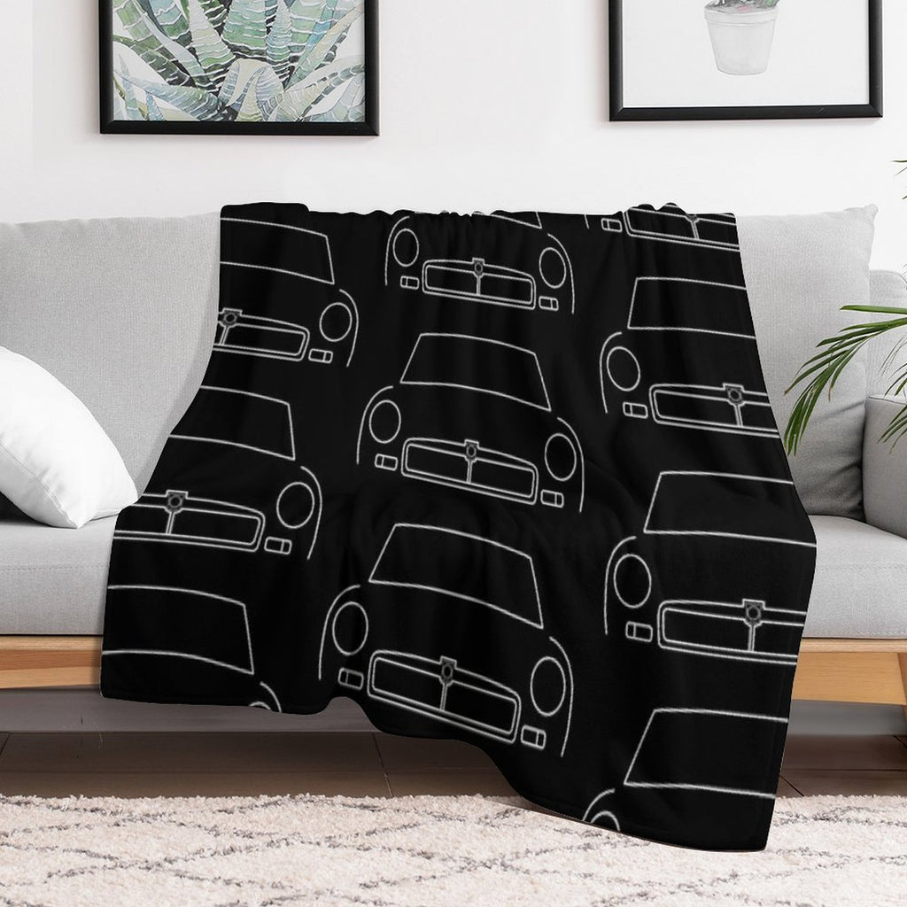MGB Classic Car Outline Graphic (white) Multi-functional Throw Blanket