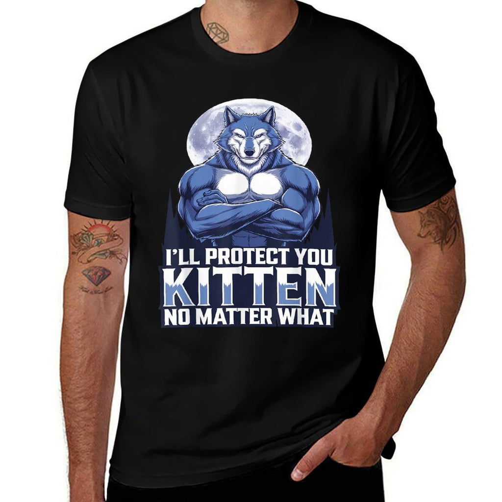 Ill Protect You Kitten No Matter What Funny Alpha Wolf Meme  Lightweight T-Shirt
