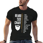 Beard Measurement Chart Beard Length Funny Growth Chart  Graphic-printed T-Shirt