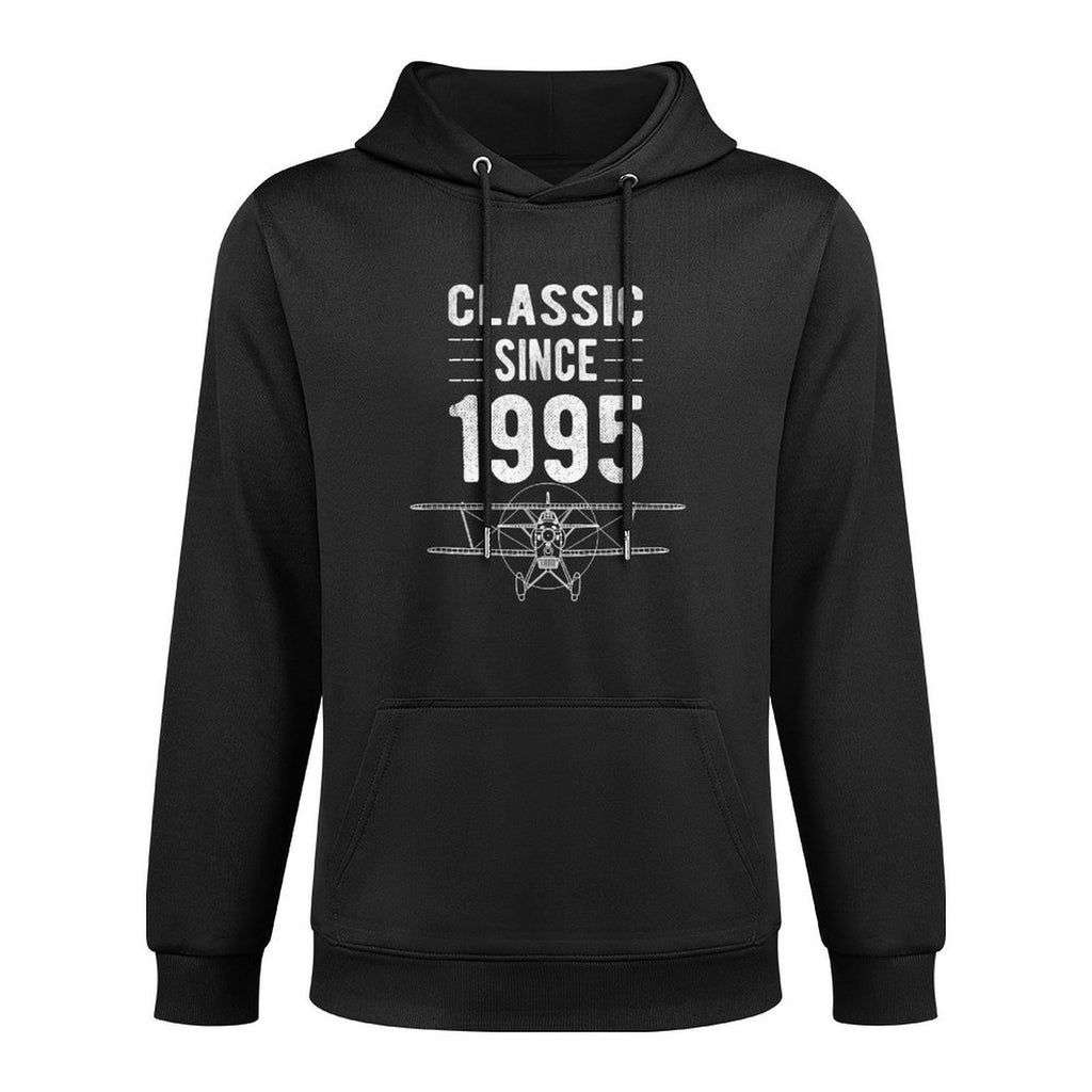 Classic 1995 Airplane Aviation 30 Year Old 30th Birthday Medium-Weight Fabric Hoodie
