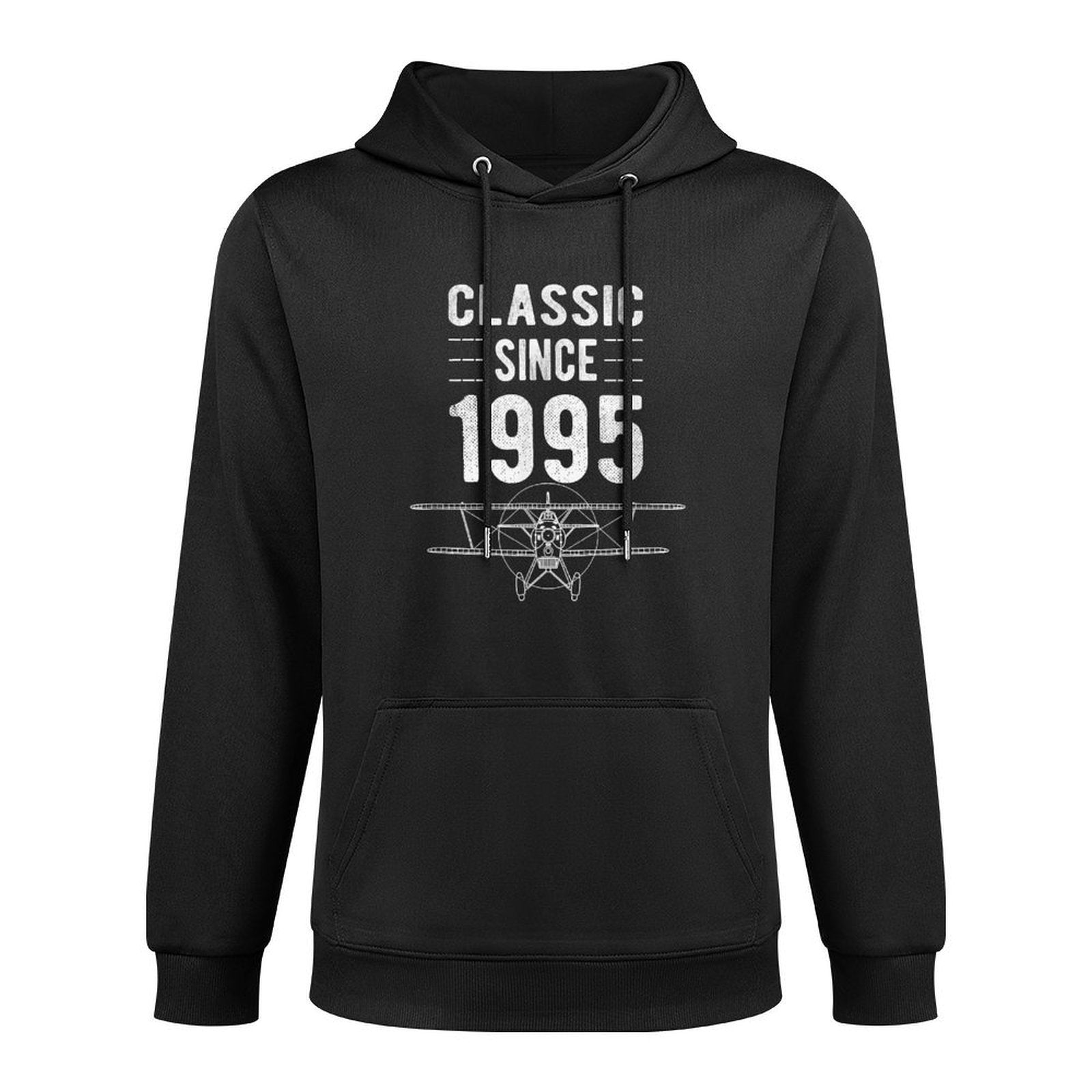 Classic 1995 Airplane Aviation 30 Year Old 30th Birthday Medium-Weight Fabric Hoodie