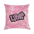 Libra Bratz Style - Iconic Pink Glitter Font Logo Cute Y2k Aesthetic Soft Short Plush Fabric Throw Pillow