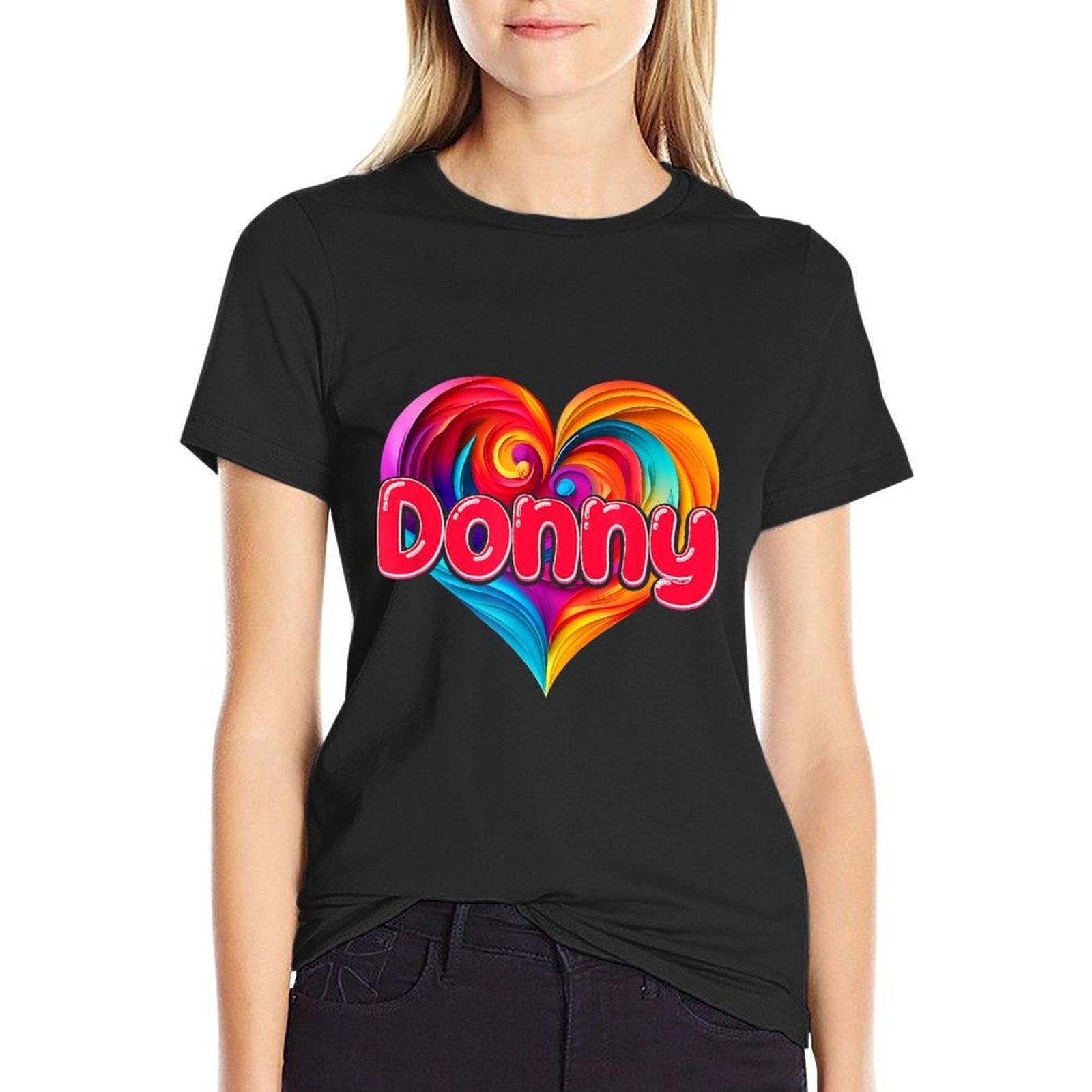 I Heart Love Donny First Name Tshirt Colorful Named  Polyester Blend T-Shirt