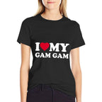 I Love My Gam-Gam I Heart Family Grandma GamGam  Fade-proof Color T-Shirt