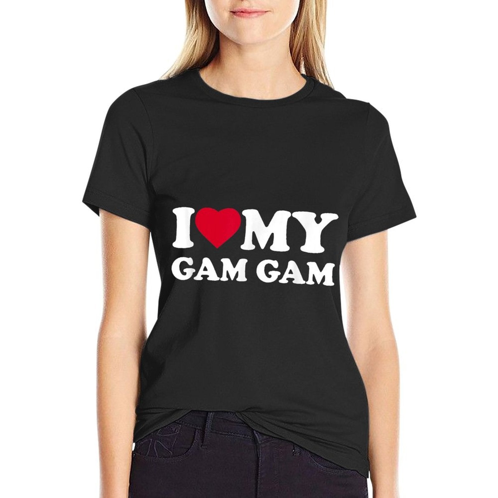 I Love My Gam-Gam I Heart Family Grandma GamGam  Fade-proof Color T-Shirt