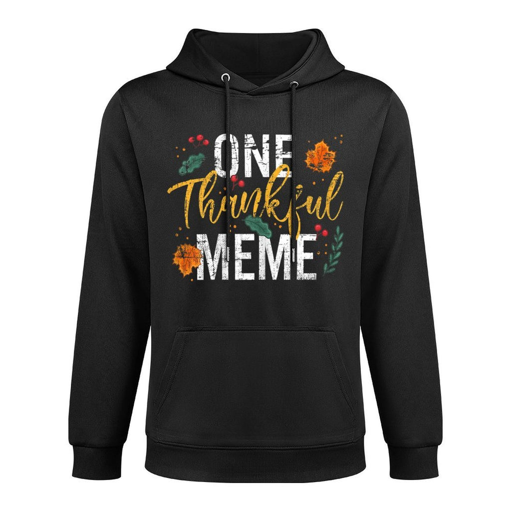 Womens One Thankful Grandma Meme Cute Fall Thanksgiving Versatile Streetwear Hoodie