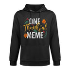 Womens One Thankful Grandma Meme Cute Fall Thanksgiving Versatile Streetwear Hoodie