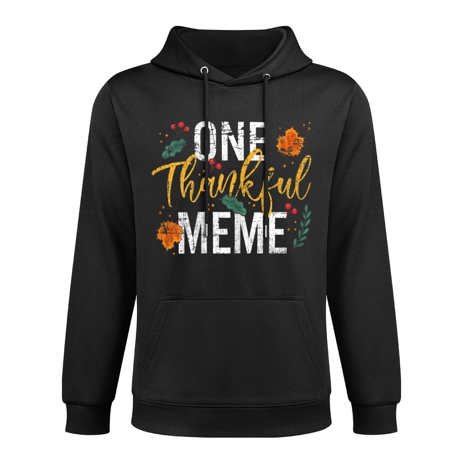 Womens One Thankful Grandma Meme Cute Fall Thanksgiving Versatile Streetwear Hoodie