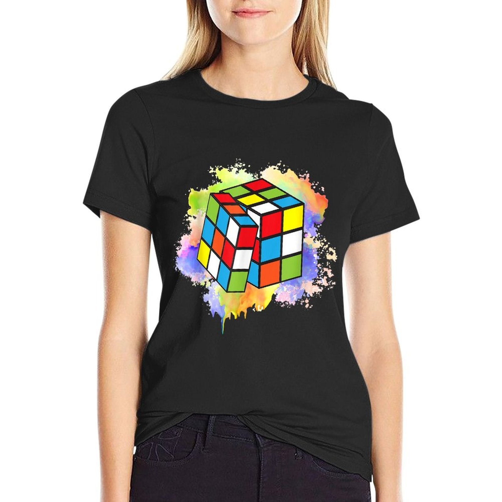 Cool Rubik Rubix Rubics Player Cube Lovers Women Men Boy Kid  Heathered Texture T-Shirt