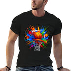 Basketball Color Splash Basketball  Graphic-printed T-Shirt