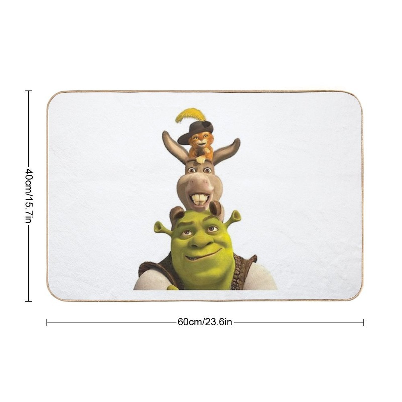 Shrek Cat Donkey 2  Odorless Bath Mat