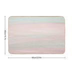 Pastel Shabby Chic Beige Peach Teal Abstract Art  Absorbent Bath Mat