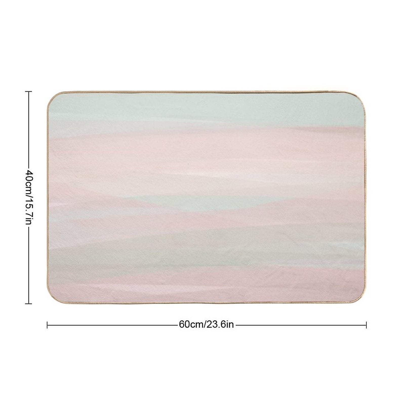 Pastel Shabby Chic Beige Peach Teal Abstract Art  Absorbent Bath Mat