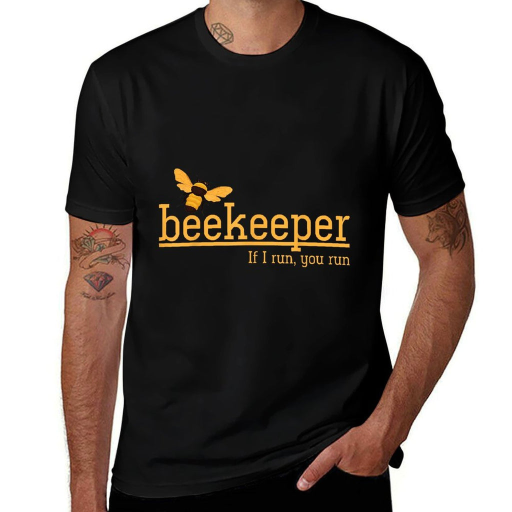Beekeeper If I Run You Run Bee Lover Beekeeping  Polyester Blend T-Shirt