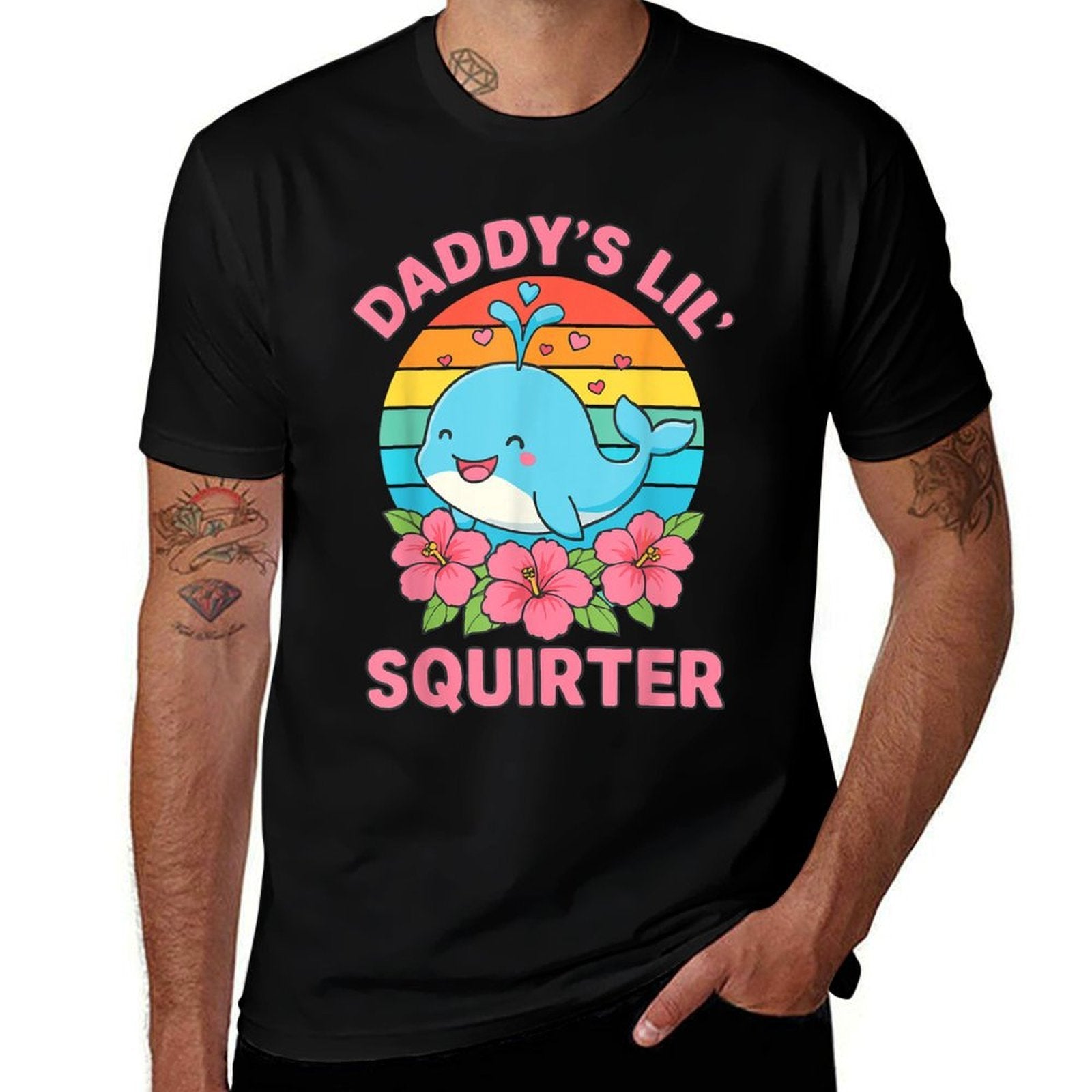 Inappropriate Funny Daddys Lil Squirter Embarrassing Women  Moisture-wicking T-Shirt