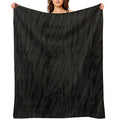 Distressed Black Zebra Print Versatility Throw Blanket